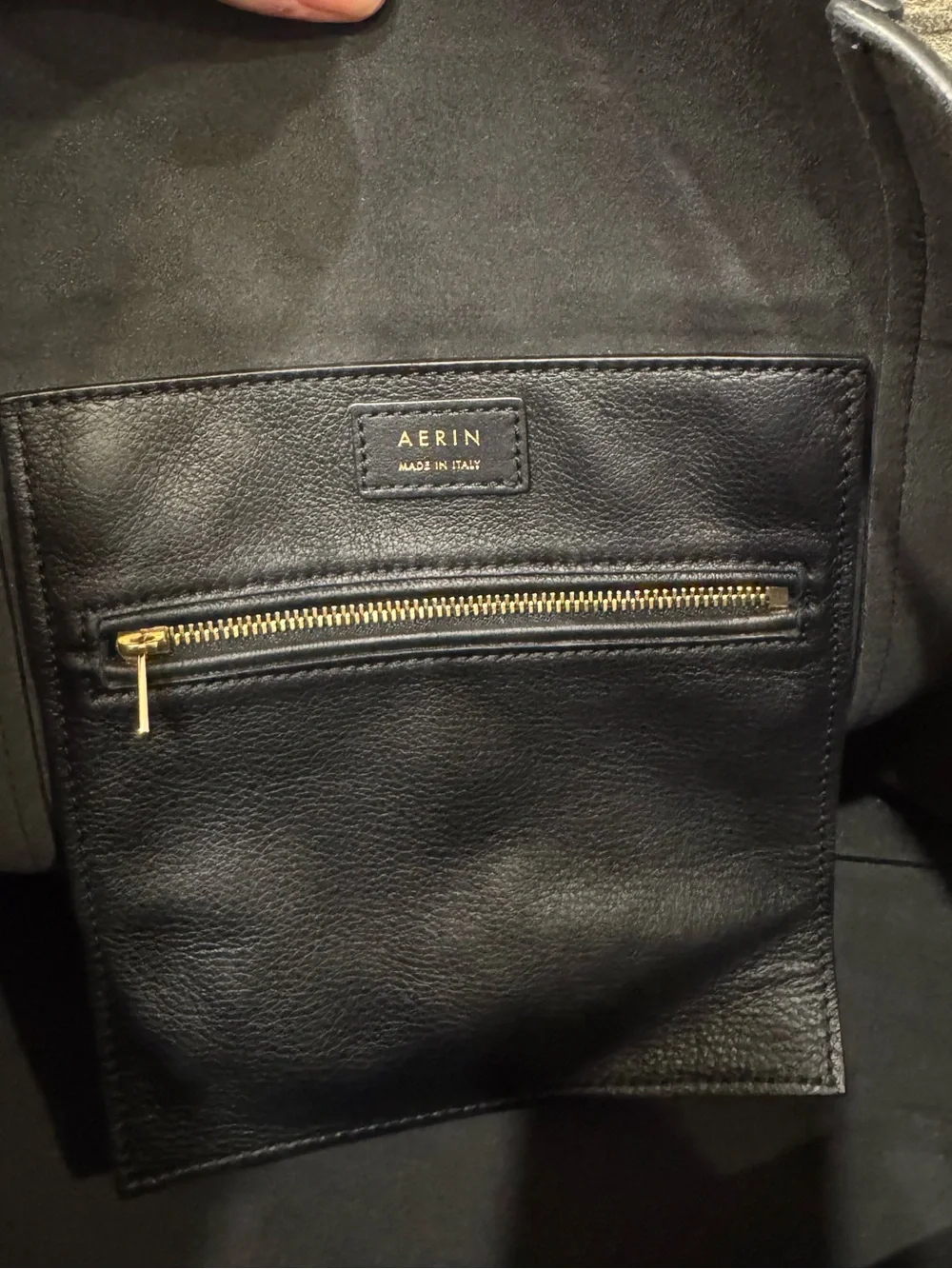 Aerin Dark Gray Suede Mini Weekender Bag